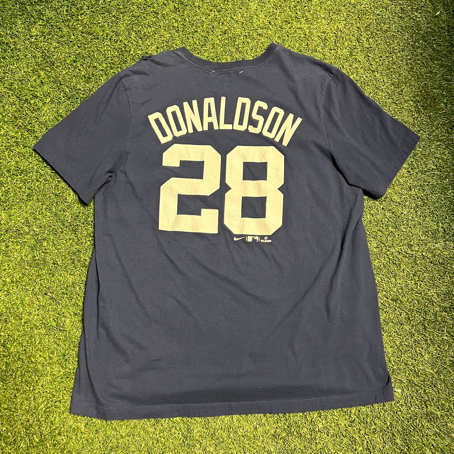 NY Yankees donaldson 28 tee navy Size XL USED v11221