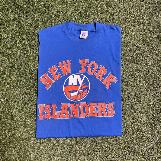 NY Islanders 1990s tee blue Size XL USED v12368