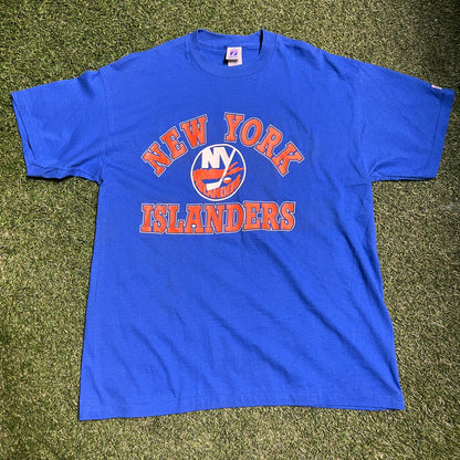 NY Islanders 1990s tee blue Size XL USED v12368