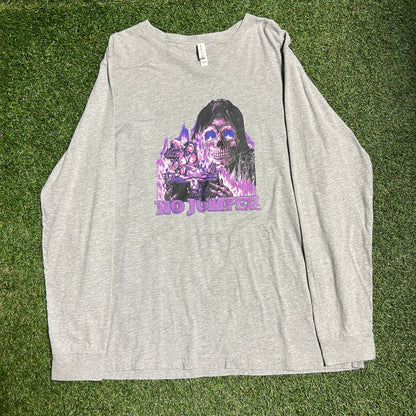 No jumper skull longsleeve gray Size XL USED v12426