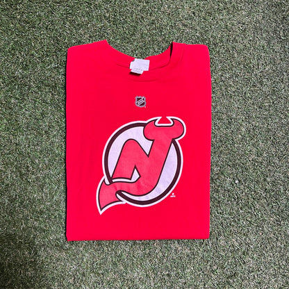 NJ devils brodeur reebok tee red Kids size Large USED v12780