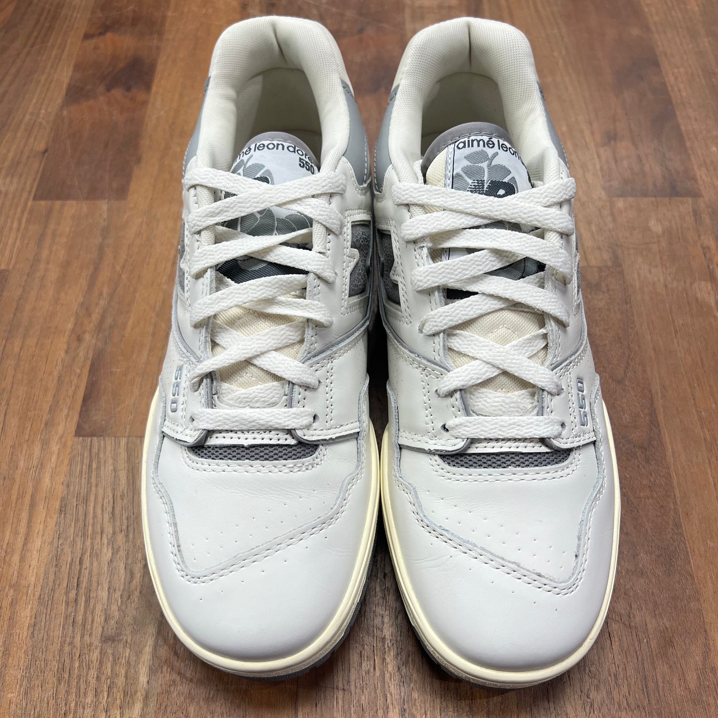 New Balance 550 Aime Leon Dore White Grey Size 8 USED S15984