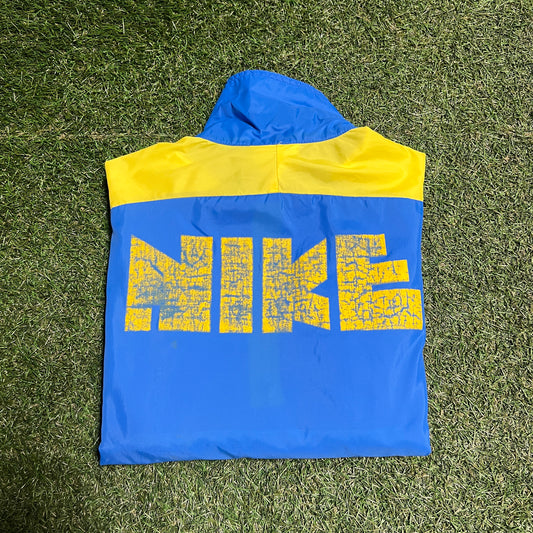 Nike 1980s Blue/Yellow Track Jacket Size Medium USED v8373