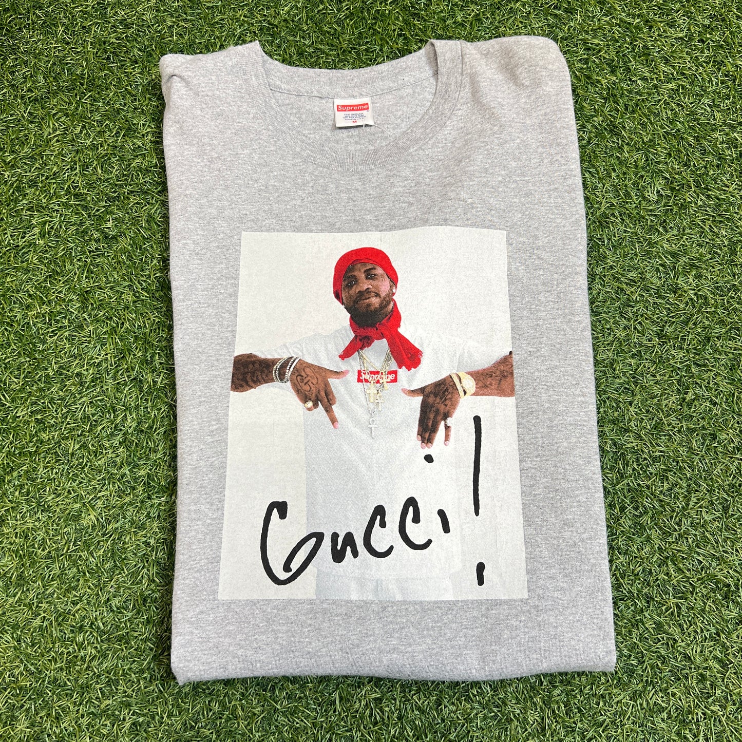 Supreme Gucci Mane 2016 Tee Gray Size Medium NEW x4034