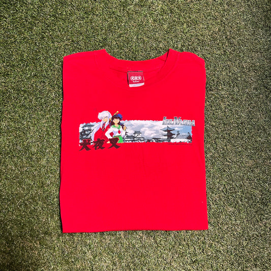 InuYasha 2003 Anime Red Tee Size Large USED v8787