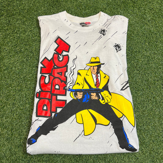 Dick Tracy AOP tee white division 1 tag Size XL USED v11491