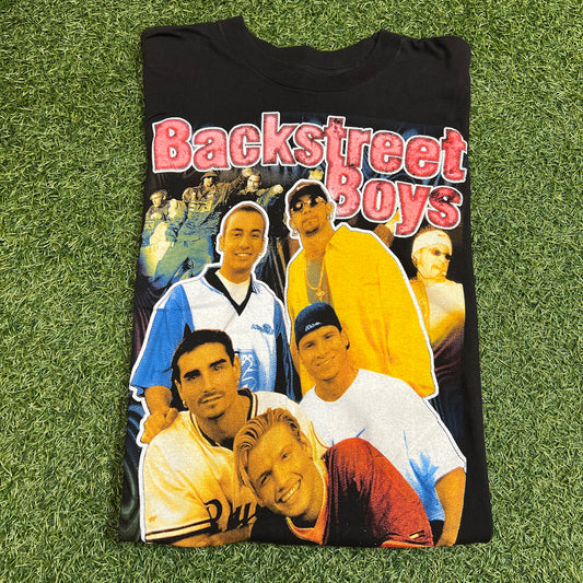 Backstreet boys rap style bootleg tee black Size small v11587