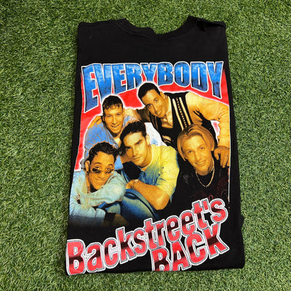 Backstreet boys rap style bootleg tee black Size small v11587