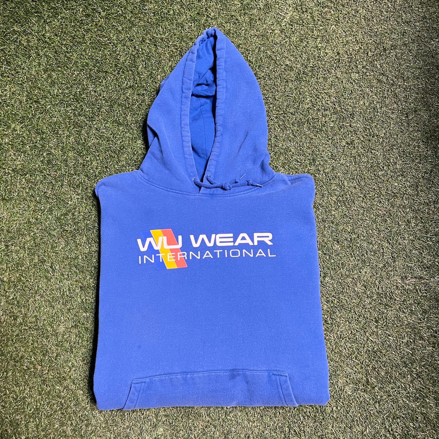 Wu Wear International Blue Hoodie Size Large USED v12810