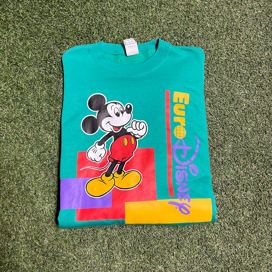 1990's Euro Disney Mickey crewneck SIze Medium Used v12344