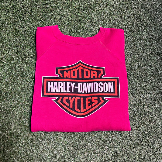 Harley Davidson Crewneck Red Oakbrook tag Size Large USED V10844