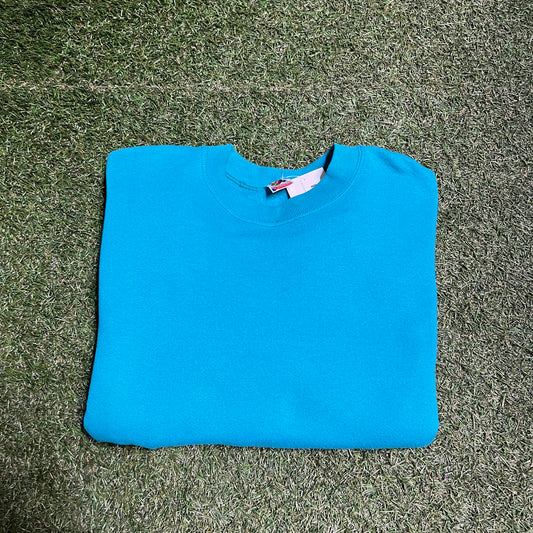 Fruit of the Loom Blank Teal Crewneck Size XL USED v13256