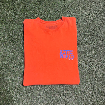 Travis Scott astro world knicks tee orange Size XL USED x10186