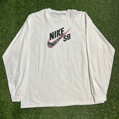 Travis Scott Nike SB White Long Sleeve Size XL NEW x2556