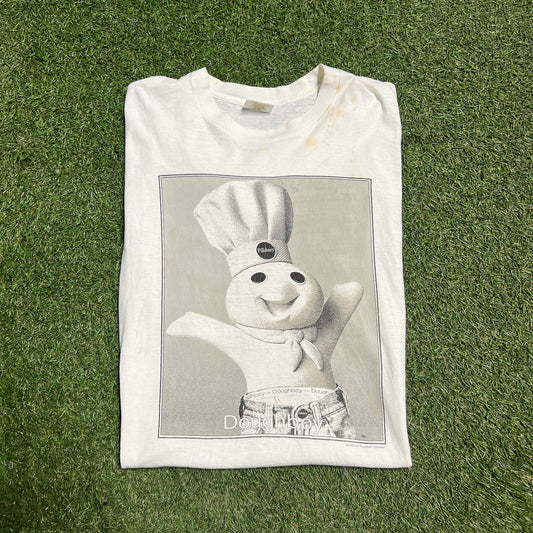 Pillsbury Doughboy 1996 Wearing Jeans Tee Size XL USED v8919