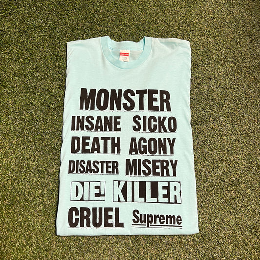 Supreme monster tee turquoise Size Large NEW x8295
