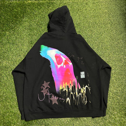 Travis scott face melt hoodie black Size XL USED x10110