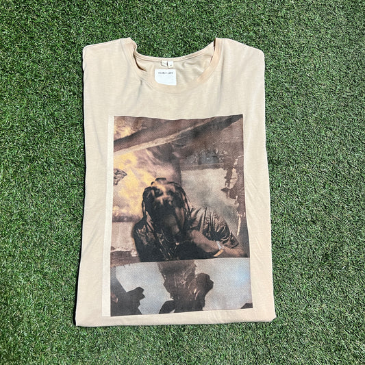 Travis Scott Helmut Lang Hair Tee Size Medium USED x4149