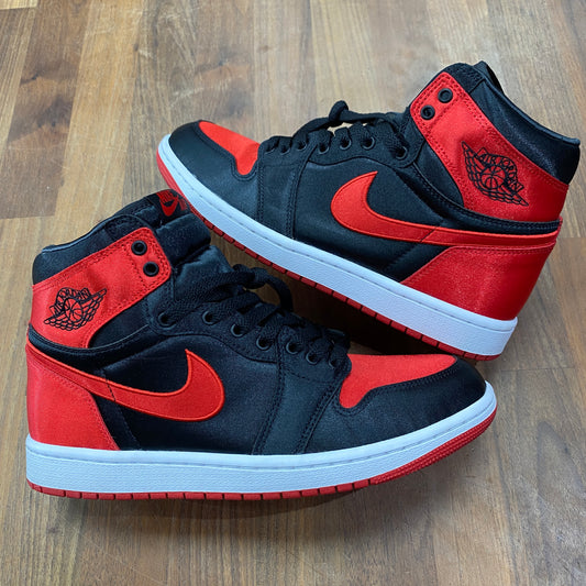 Jordan 1 Retro High OG Satin Bred (Women's) Size 8M/9.5W USED S14516