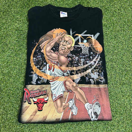 Dennis Rodman Caricature Pro Player Tee Size XL USED v5969