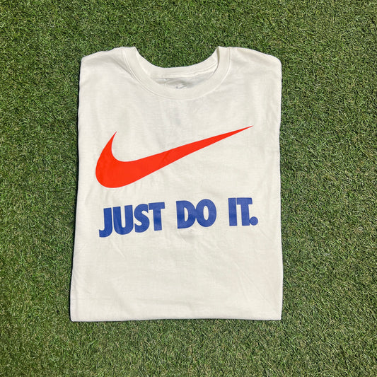 Nike Just Do It White Cotton Tee Size XL USED v13115