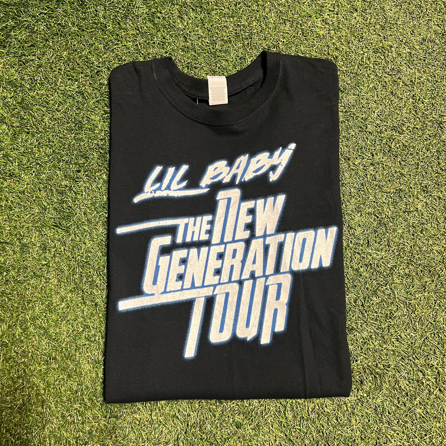 Lil Baby Bootleg Tour Black Tee Size Large NEW v1098