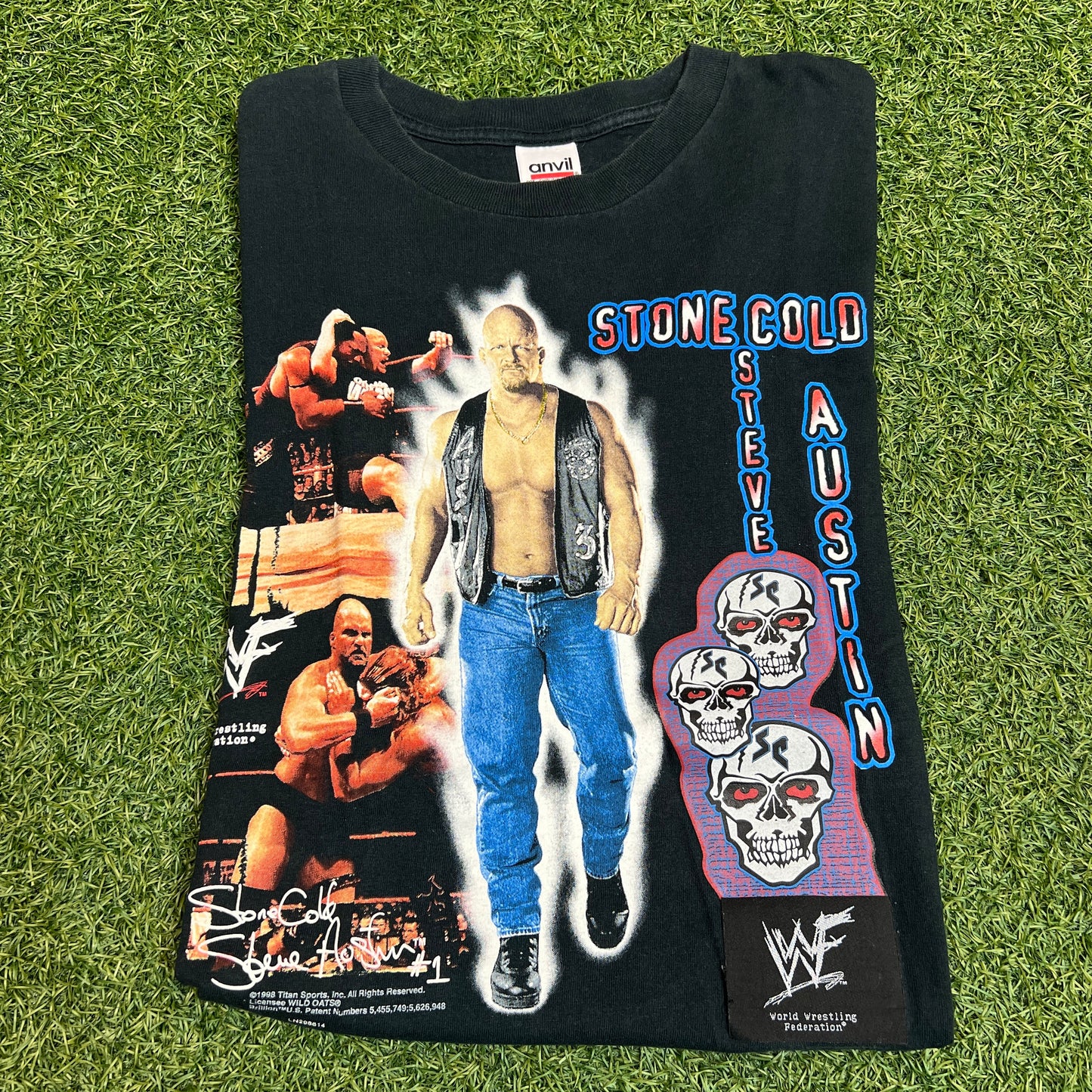 Stone Cold Steve Austin Talking 1998 Tee Black Size Medium Used v5526