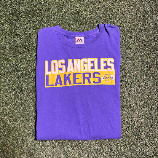 Lakers James 23 Majestic Tag Size Large USED v4237