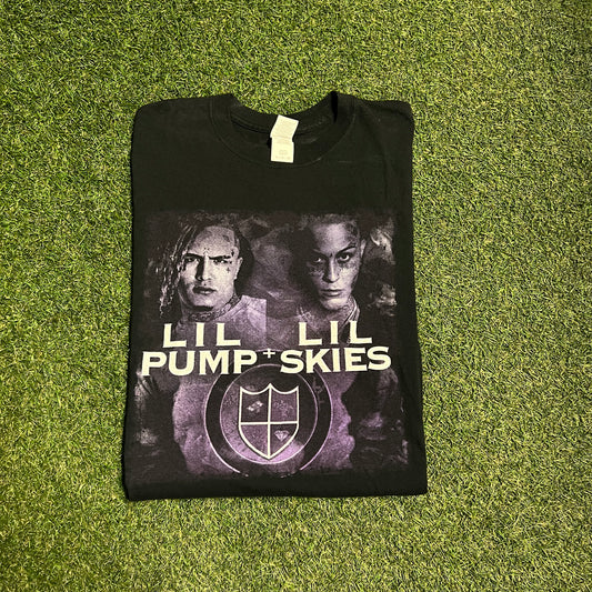 Lil Pump Lil Skies 2019 Tour Black Tee Size XL USED v1682