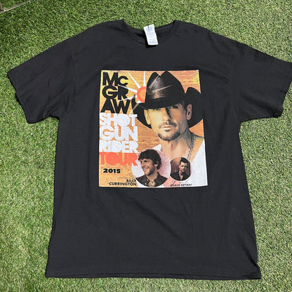 Mc Graw Shot gun rider concert Tee size XL USED v4344