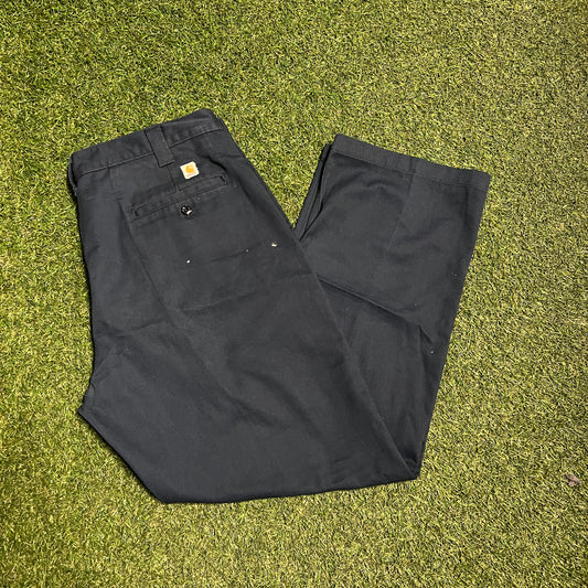 Carhartt Navy Blue Work Pants Size 38x30 USED V10802
