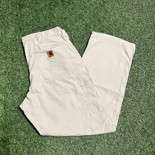 Carhartt Light Khaki Original Fit Cargo Pants Size 36x32 USED V10766