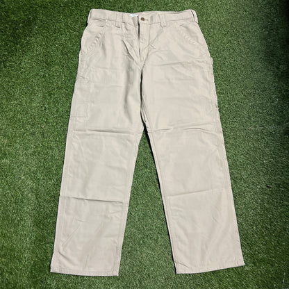 Carhartt Light Khaki Original Fit Cargo Pants Size 36x32 USED V10766