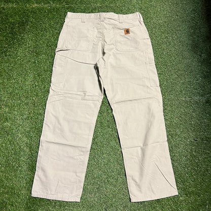 Carhartt Light Khaki Original Fit Cargo Pants Size 36x32 USED V10766