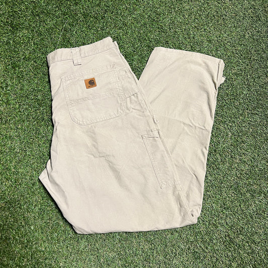 Carhartt Tan Work Pants Size 36x32 USED v10705