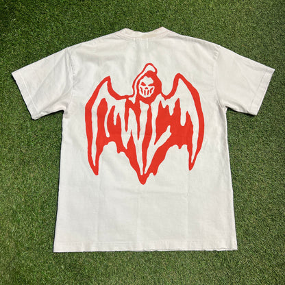 Warren lotas bat logo tee white Size Small USED x11677