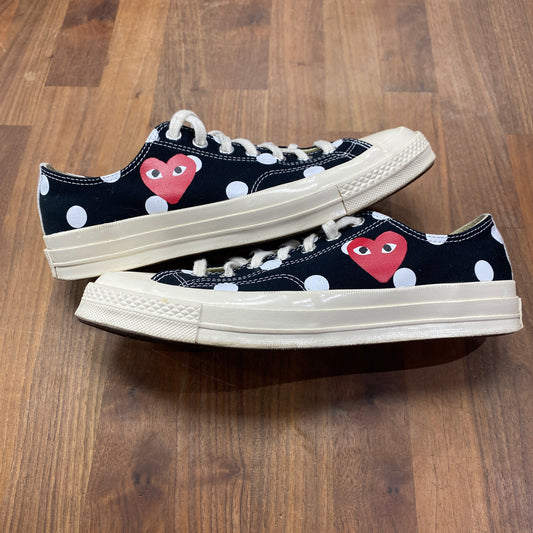 CDG converse low polka dot Size 9 USED s14606