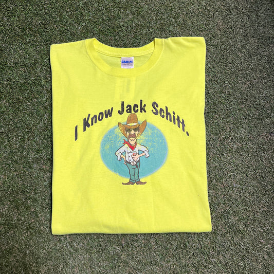 I Know Jack Schitt Tee Neon Yellow Size 3XL USED v12969