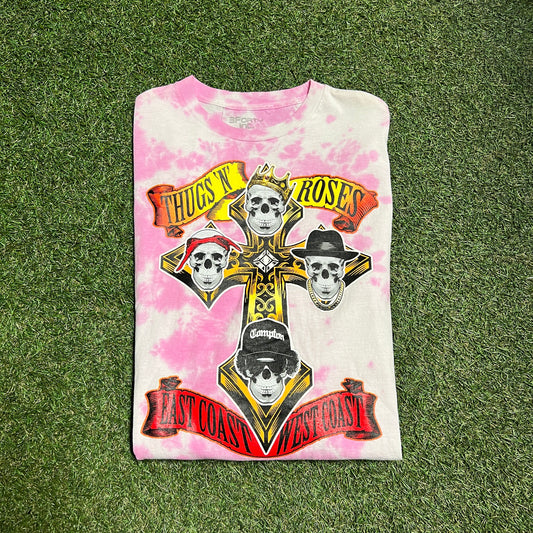 Thugs n roses east coast west coast pink tye de longsleeve Size Medium USED v13001