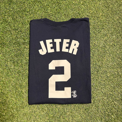 Yankees jeter 2 tee navy majestic tag Size XXL USED v12958