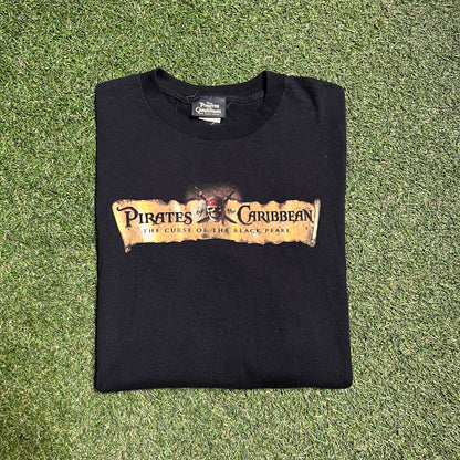 Pirates of the caribbean the curse of the black pear tee black Size XL USED v12530