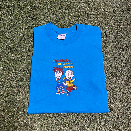 Rugrats C'mon chuckie... tee blue pro player tag Size XL USED v12466