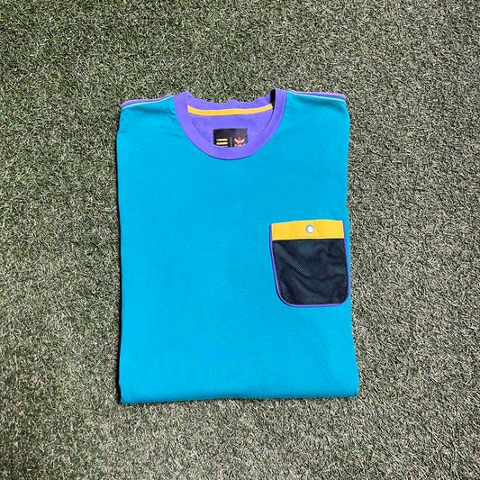 Adidas pharrel multi color pocket tee blue Size XL USED v12562