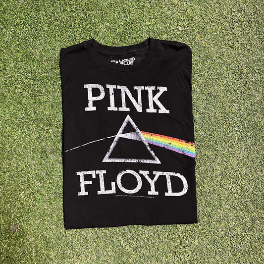 2010's Liqiud Blue Pink Floyd Black Tee Size XL USED v12571
