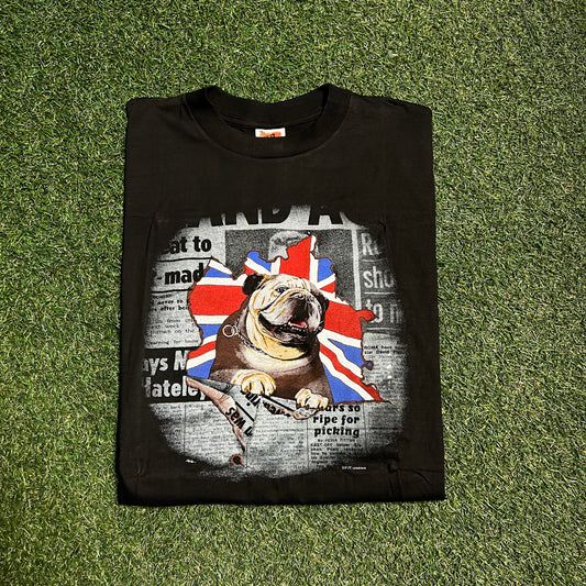 British dog flag 1990s Tourist Tee Shirt Size XL NEW v1494