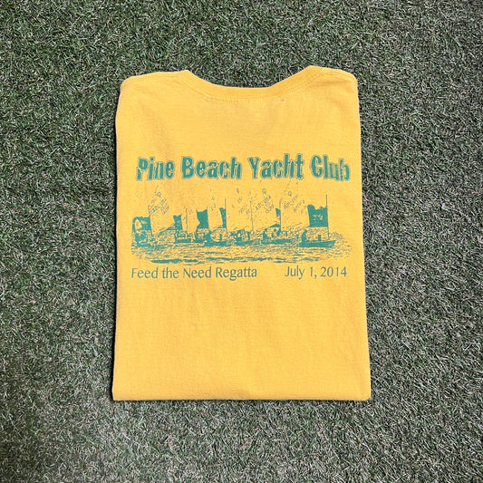 2010's Pine Beach Yatch Club Yellow Tee Size XL USED v12822