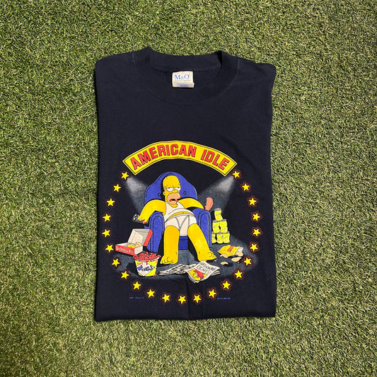 2003 simpson american idle tee navy Size Large USED v12619