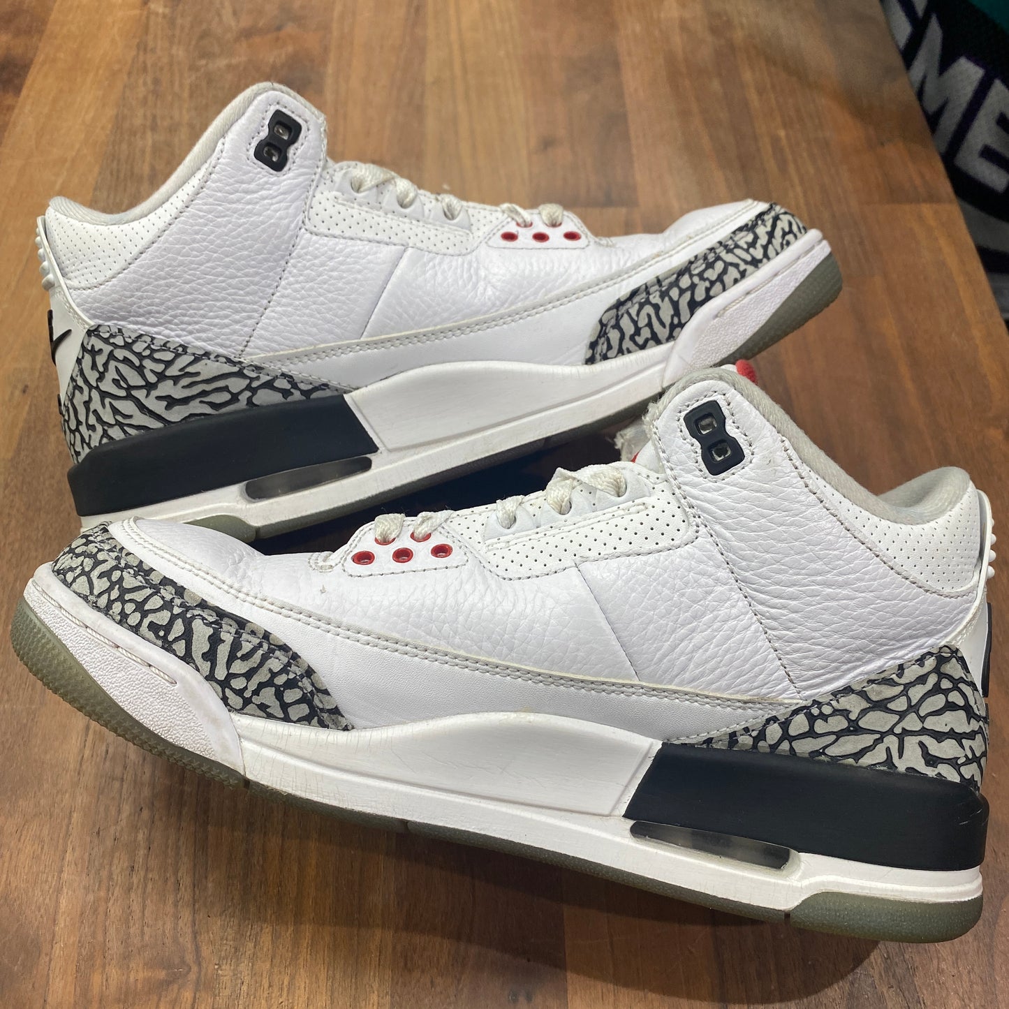 Jordan 3 Free Throw Line White Cement Size 8 USED REPLACEMENT BOX s14296