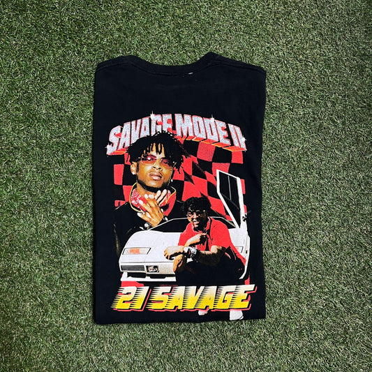 21 Savage Porsche Black Tee SIze Medium USED v12978