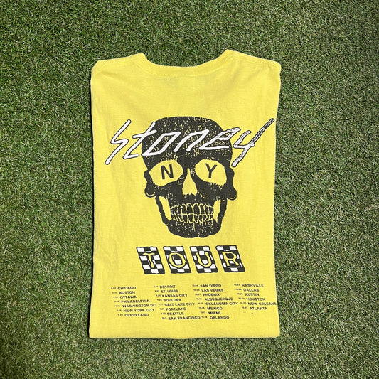 Post Malone Stoney Tour Yellow Tee Size XL USED v1980